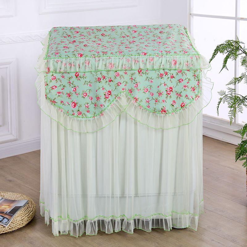

Old-Fashioned Double Barrel Fabric Dustproof and Sun Protection Washing Machine Cover Light green [Length 85 width 50 height 85]]