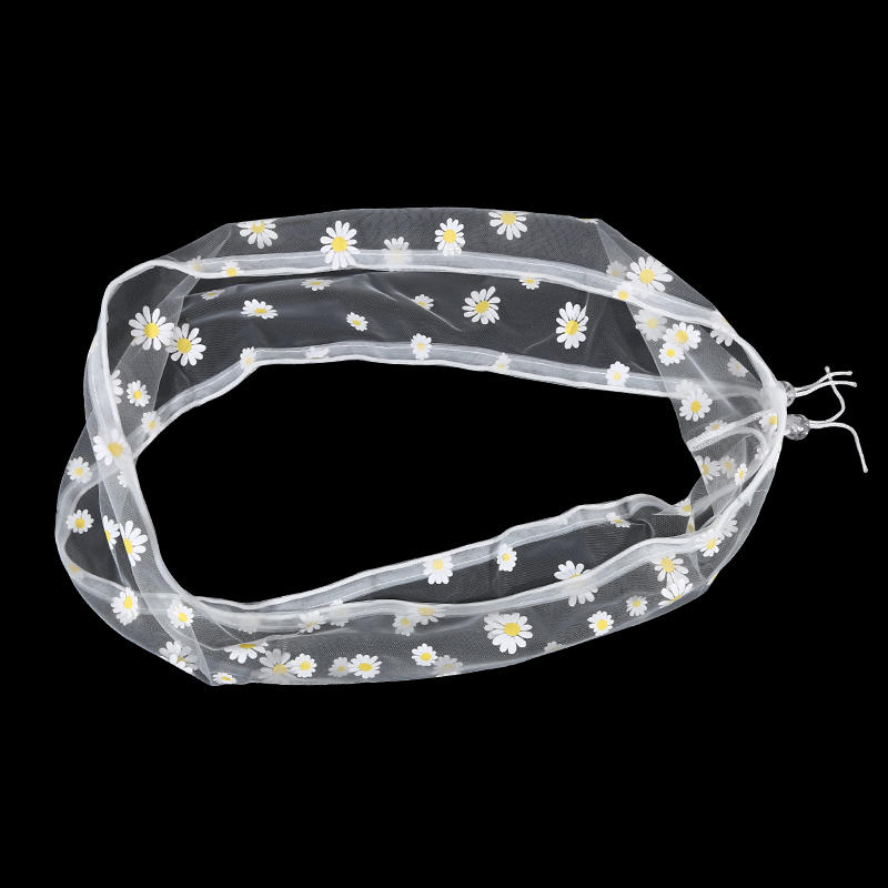 Universal Indoor/Outdoor Bird Cage Seed Catcher Stretchy Adjustable Soft Daisy Pattern Mesh Net Seed Guard for Round Square Cages