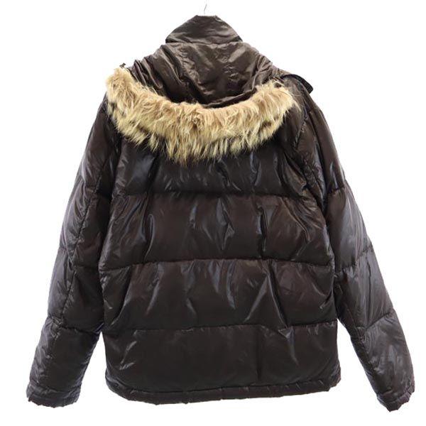 PS Paul Smith Long sleeve Down jacket L Brown Raccoon fur hood Men's Used