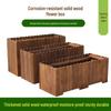 Durable Outdoor Carbonized Pine Wood Planter Box - Anti-Corrosion Rectangular Flower Pot for Courtyard or Balcony