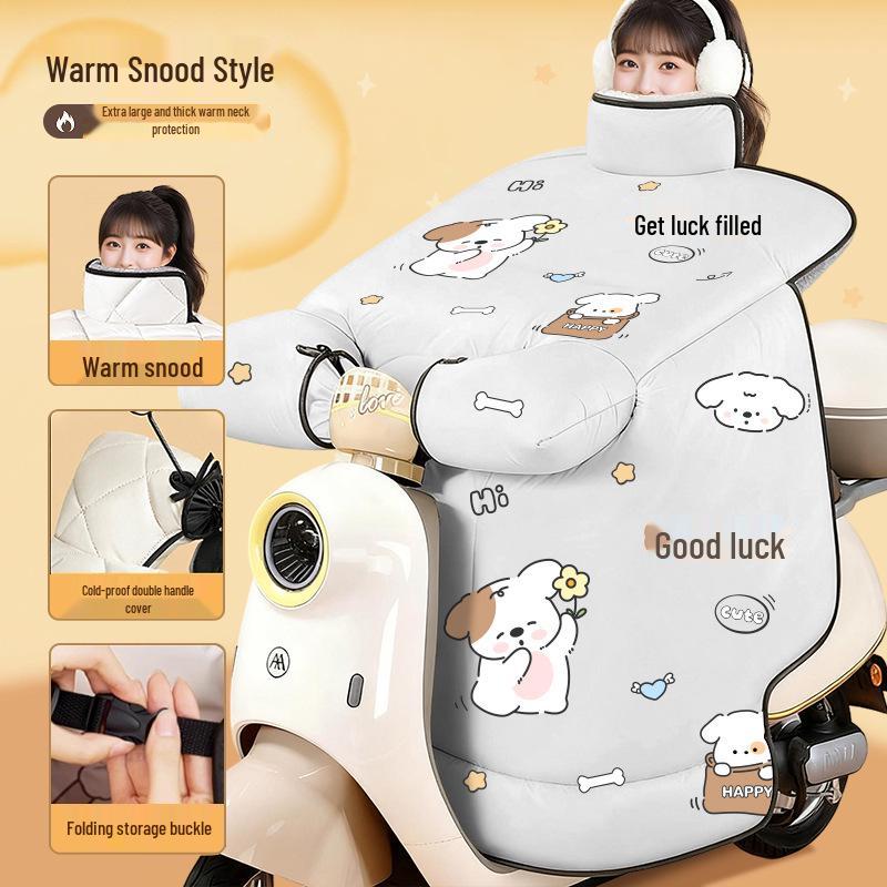 Universal All-Season Windproof Electric Vehicle Windshield with Thick Winter Fleece