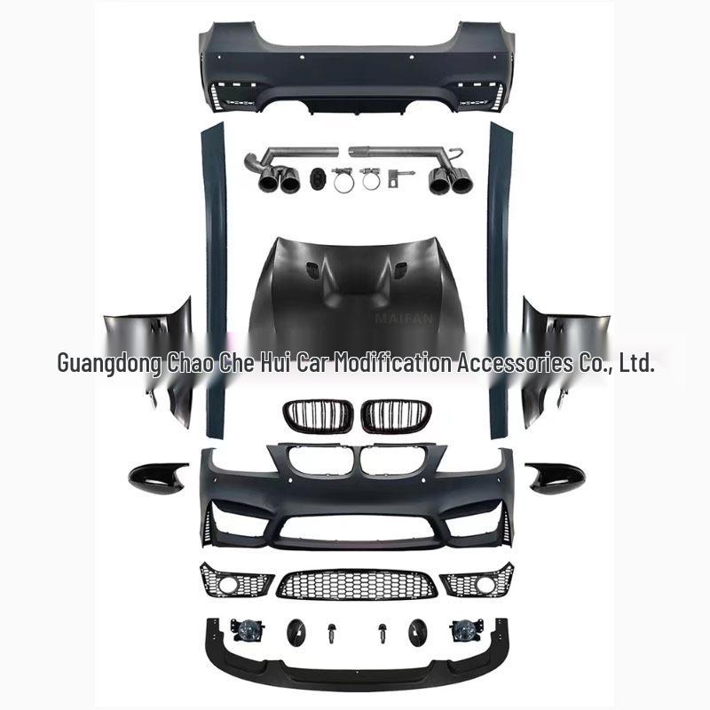 BMW 3 Series E90 Modified M4 Body Kit: M3 Front/Rear Bumpers, Grille, Hood, Side Skirts, Fenders (05-12 Models)