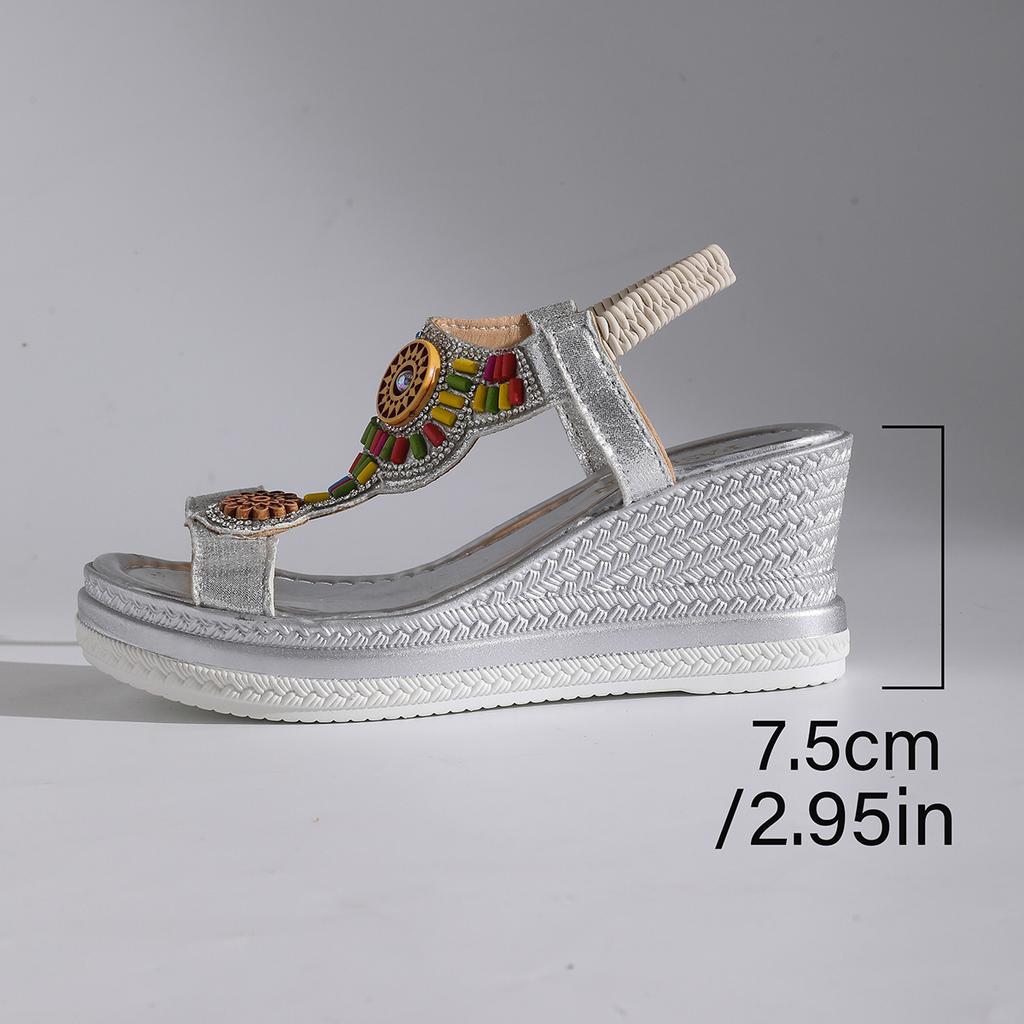 Fashion New Multi-color Wedge Sandals In Summer Are Fashionable and Casual, and High-heeled Women's Sandals for Open-toed Sexy Parties.