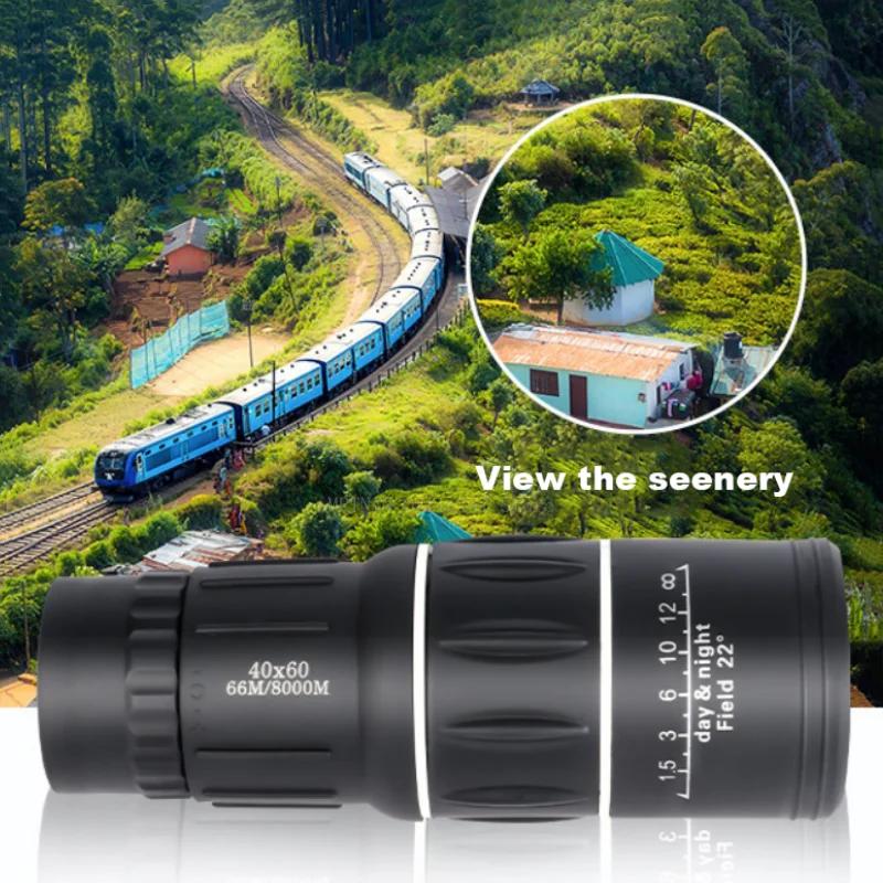 40X60 Monocular Telescope High-definition High-magnification Dual Focus Outdoor Observation Travel Viewing Telescope