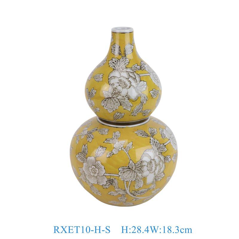 Hand-painted Famille Rose Ceramic Fushou Gourd Vase - Home Decor Porcelain Flower Display