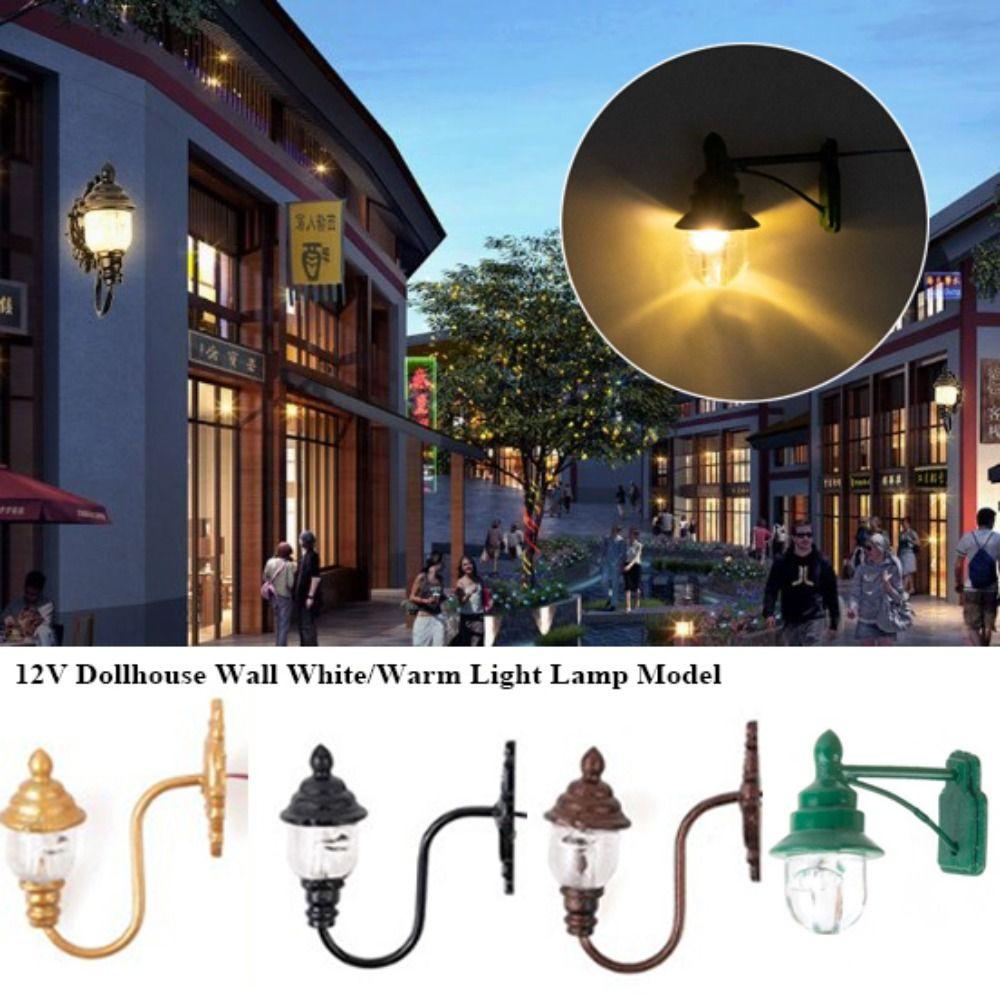 ABS Metal Material Dollhouse Wall Lamp 1.7*1.8cm/2.2*2.7cm Garden Yard Led Light