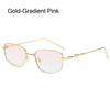 New Fashion Eyeglasses Frames for Women Men Silver Rectangle Glasses Anti Blue Light Small Square Sunglasses with Metal Frame