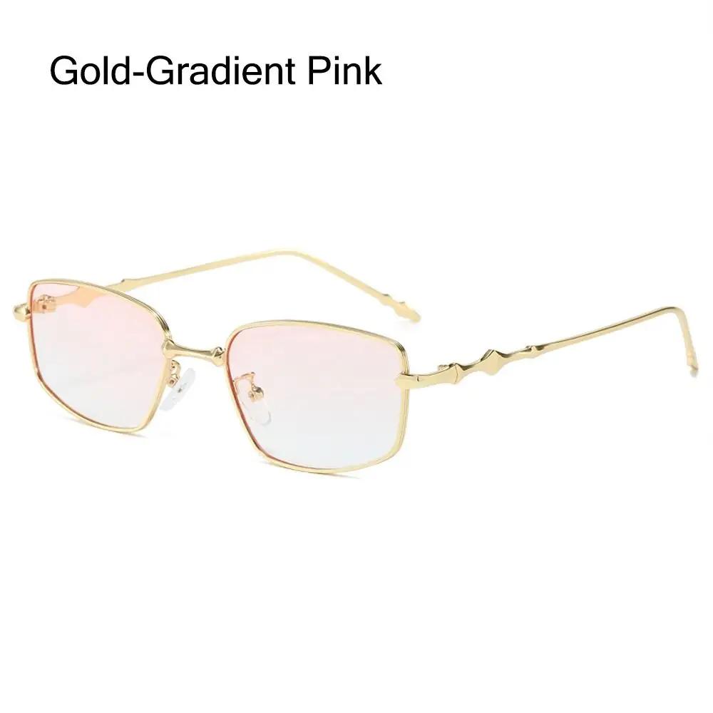 New Fashion Eyeglasses Frames for Women Men Silver Rectangle Glasses Anti Blue Light Small Square Sunglasses with Metal Frame