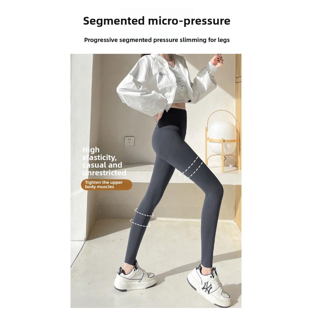 Women Zipper Tummy Control Shark Pants, Fleece Lined High Waist Butt Lifting Skinny Leggings for Autumn Winter Outdoor Wear