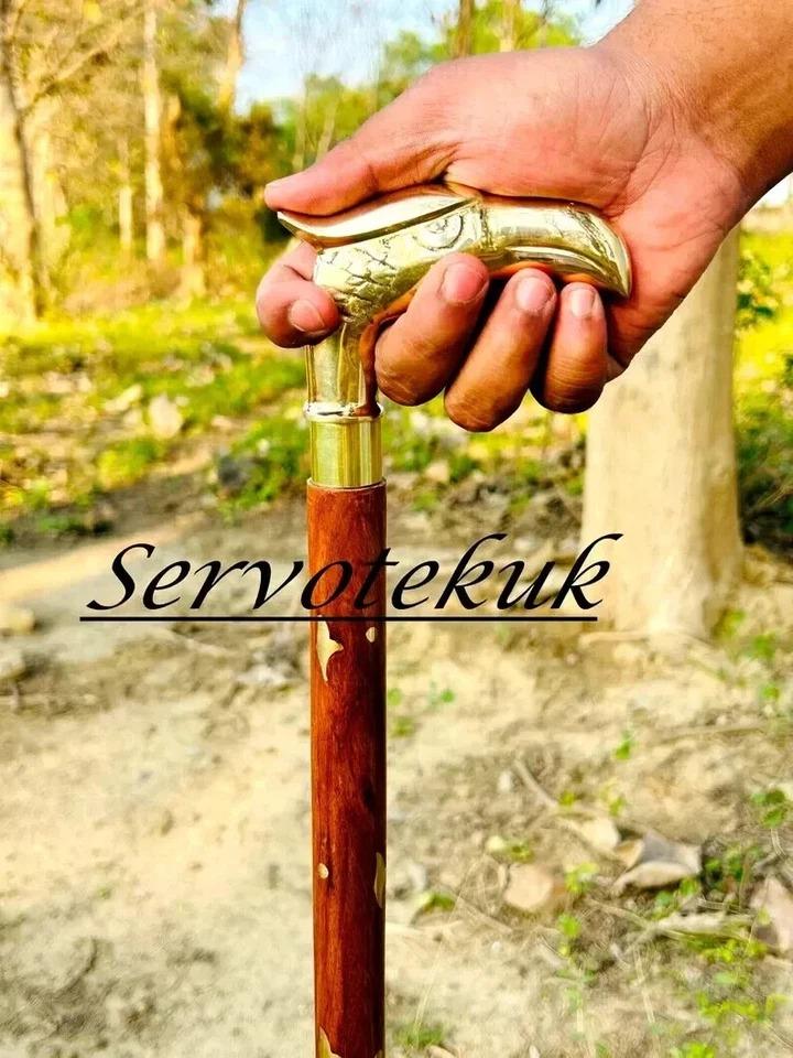 

Brass Eagle Handle Walking Stick Cane for the Adventurous Spirit , Hiking , золотой