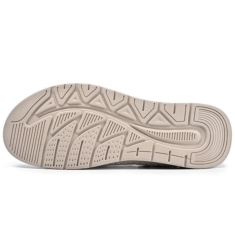 Summer Men's Leather Sandals Handmade Outdoor Ventilated Beach Slides Non-Slip Sole Casual Shoes