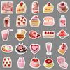 50-piece Set of Sweet-themed Doodle-style Personalised Cake-patterned Water Bottle Luggage Waterproof Stickers