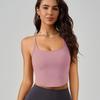 Women's Outdoor Wireless Longline Running Bra Shockproof Sports Vest Sexy Spaghetti Straps Cross Back Fitness Yoga Top
