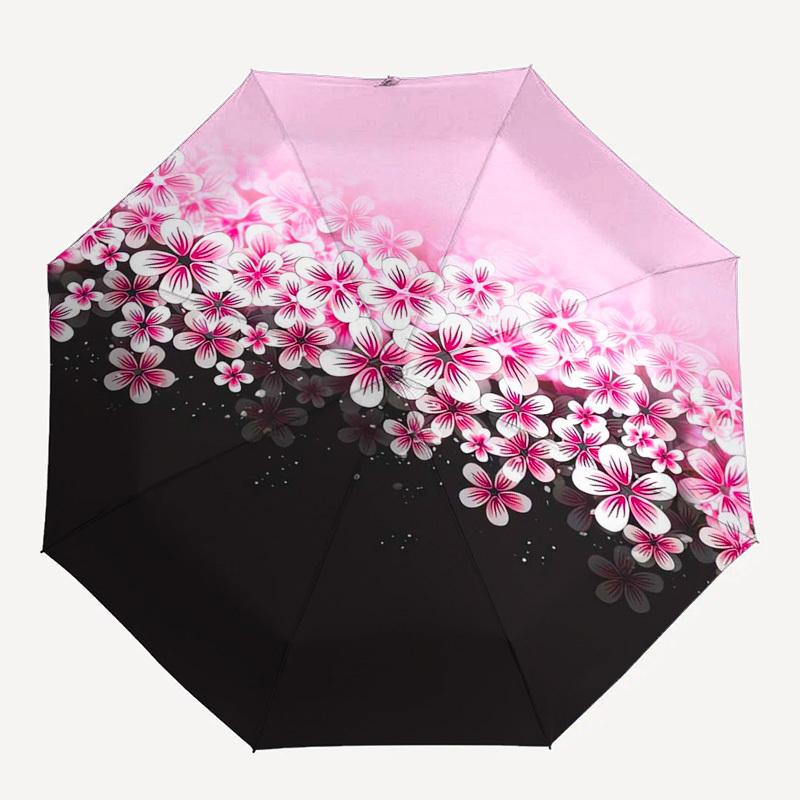 1pc Cherry Blossom Artwork Umbrella with Plastic Handle,Compact & Stylish,Suitable for All Seasons ptys26044