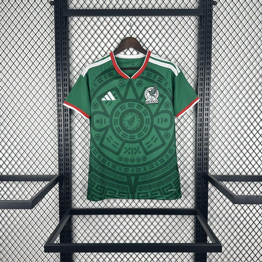 Mexico 2026 World Cup Soccer Jersey Home & Away Set – Retro 1998 Green & White Gray Geometric