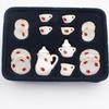 Newone 1 Set of 15 Cute Ladybug Ceramic Cups Cute Sweet Decorating Dollhouse Kit Dollhouse Kitchen Accessories