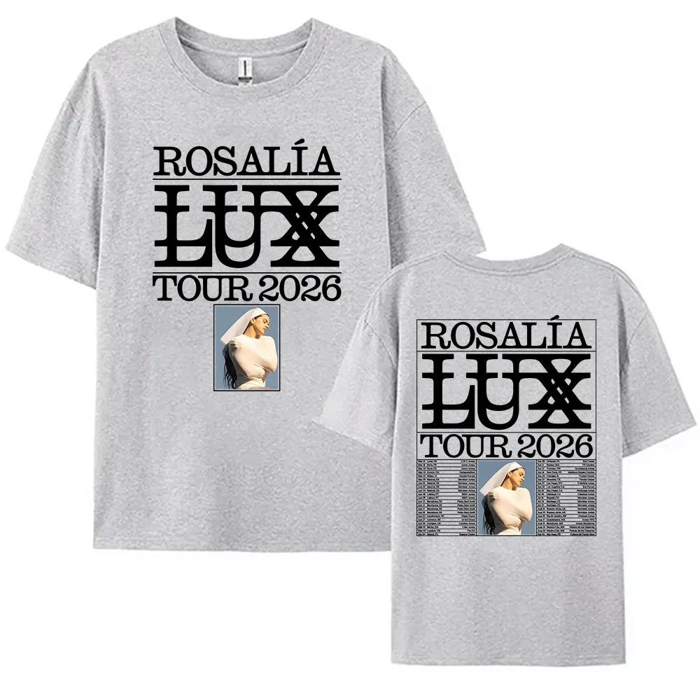 Rosalía "LUXX TOUR 2026" Arte Iconico del Personaggio e Date del Tour Globale Stampa Double-Sided T-Shirt Oversize | Maglietta Merch per Fan di Musica Pop Urbana Spagnola