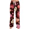 Women's Valentine's Day Heart,themed Casual Milk Silk Fleece Pants, Sleep Pants, Home Pants
