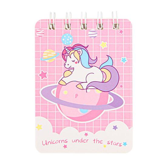 Mini Cartoon Spiral Notebook, 80 Pages Pocket Notebook, Portable Smooth Page Turning Journal for Study Notes