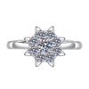 Open Adjustable European and American Style New Imitation Mosane Diamond Adjustable Girls' Ring Fashionable Creative Ring