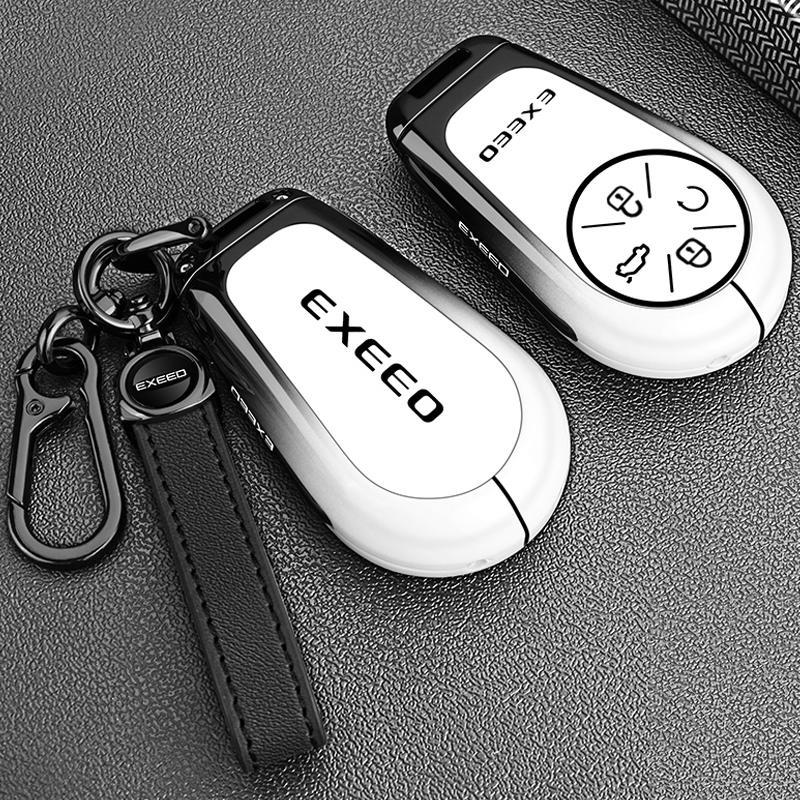Zinc Alloy Leather Car Key Case Cover Shell For Exlantix Et Es Exeed Sterra Et Es Protection Holder Accessories