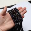 1String, Black Natural Freshwater Pearls, Handmade Near Round Pearl Beads for Jewelry Making DIY Necklaces, Bracelets Crafts, Beads 7-8mm, Length 36cm