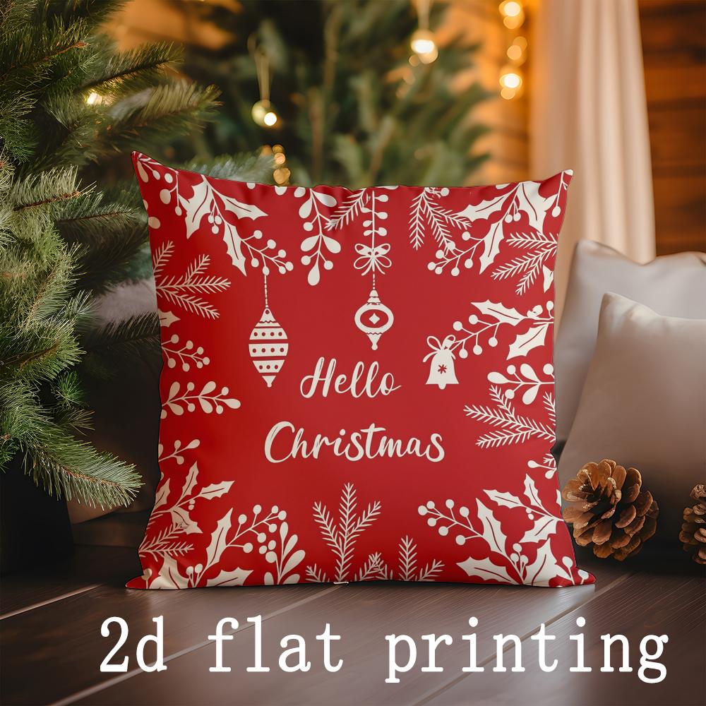 Home Decor Happy Holidays & Snowman Christmas Pillows Pattern Cushion Cover Suitable for Sofa Bedroom Car Pillow Cover