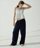 VIKINI VENDER Slow Linen Elastic Waist Wide Pants - Navy
