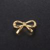 Exquisite Shiny Bowknot Brooch Zinc Alloy Hollow Rhinestones Brooch Small Bow Lapel Pins for Lady Dress