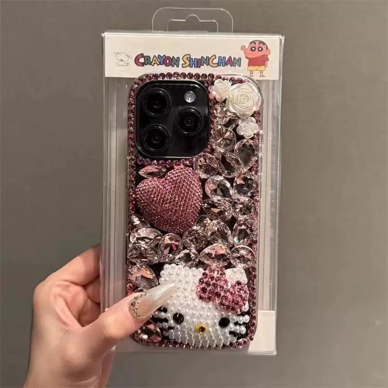 Flower Rhinestone Phone Case For Samsung S25Ultra Full Diamond S24Plus High-End S23 Luxury Woman
