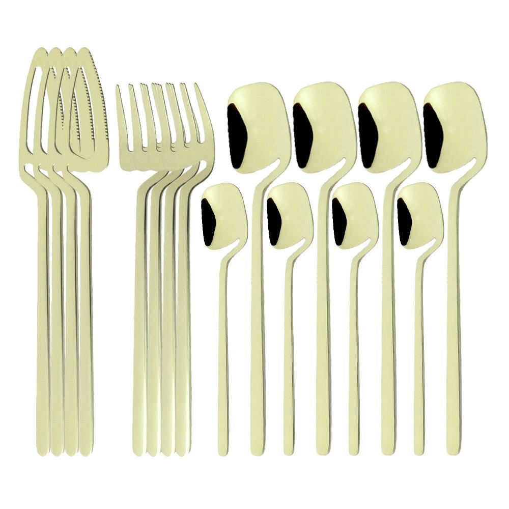 Sada 16 ks jídelního nádobí 18/10 Nerezová ocel Zrcadlo Stříbrná sada příborů Párty nůž na večeři Vidlička Lžíce Sada nádobí Drop Shipping