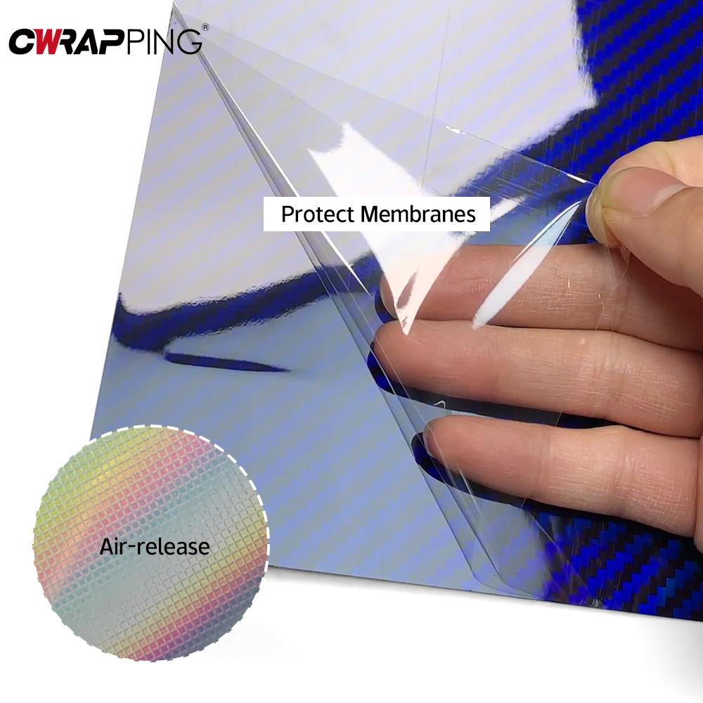 Glossy Laser Carbon Fiber Vinyl Wrap Laser Car Stickers Waterproof Self Adhesive Film Stickers for Motorcycle Car Accessories