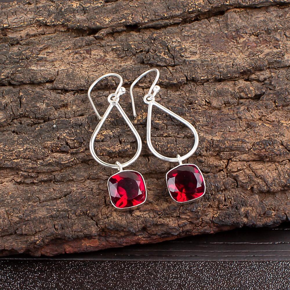 

Pink Rubellite Gemstone 925 Sterling Silver Handmade Jewelry Boho Earrings 1.90 EE-7-10