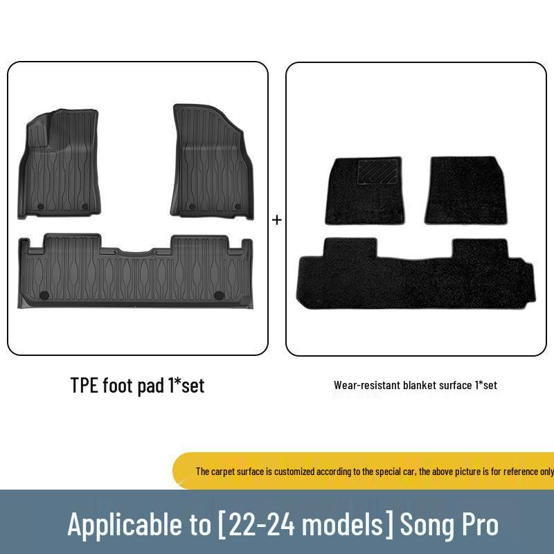 Waterproof TPE Floor & Trunk Mats for 2022-2026 BYD Song PRO