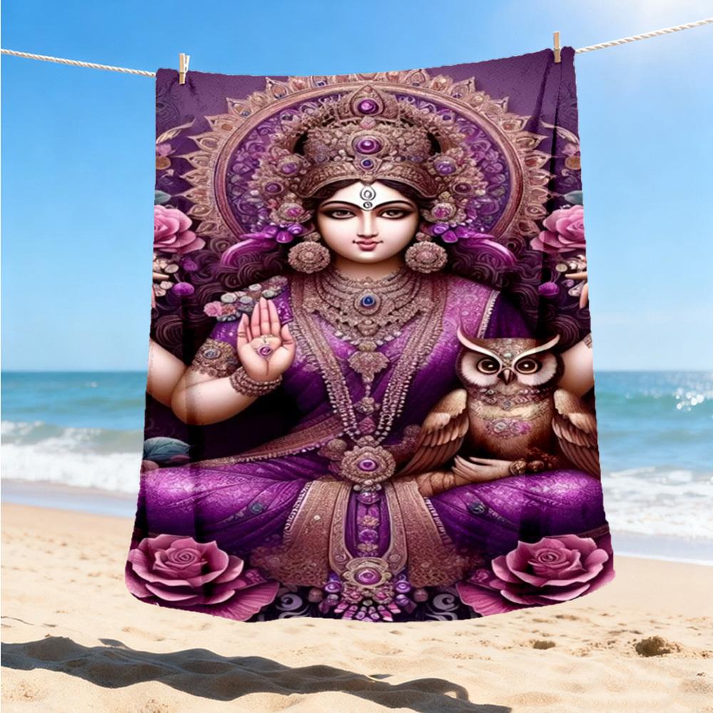 1pc Goddess Statue Throw Blanket Polyester Fiber, Lightweight Flannel, Soft & Warm, All Season Use for Outdoor, Camping Digital Print