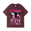 275 GSM Washed T-shirts 100% Cotton Demon Slayer V56 Nezuko Print Unisex Heavy Cotton T Shirt