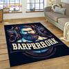 Fashion Barber Shop Logo Skull Vintage Rug Carpet for Living Room Bedroom Decor,Floor Mat Non-slip Decoration for Sofa Doormat