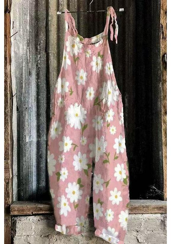 2025 Summer Retro Print Wide-Leg Women's Jumpsuit