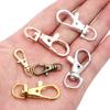 10pcs Split Key Ring Swivel Connector Carabiner for Jewelry Finding Making Gold Silver Plated Lobster Clasp Hooks DIY Keychains