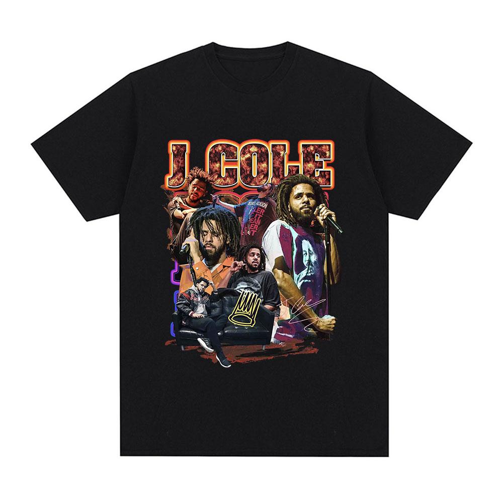 

90s Rapper J Cole Graphic Tshirt Vintage Hip Hop Gothic Oversized T Shirt Men Women Fashion Casual Cotton Short Sleeve T Shirts 4XL