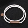 Vita Läderarmband För Män Kvinnor Mode Berlocker Wrap Armband Mode Kostymsmycken