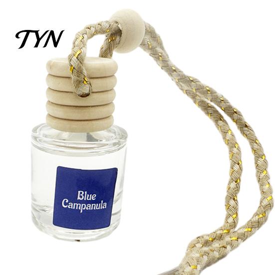 Hanging Essential Oil Bottle for Closet Car Aromatherapy, Glass with Volatile Wooden Stopper Diffuser, Portable Interior Accessories Air Freshener