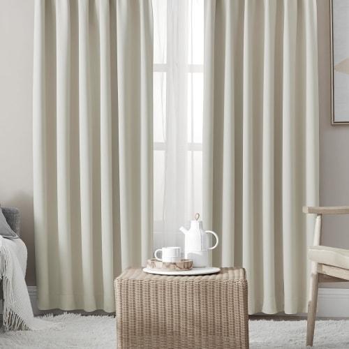 Hansleep Blackout Curtains, Set of 4, Grade 1 Blackout, Beige, 100cm Wide x 178cm Long, Thermal Insulation, Cold Protection, Soundproofing, Energy Sav