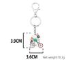 WEVENI Enamel Cartoon Cycling Mouse Keychain, Bike Jewelry for Women and Girls, Bag, Wallet, Car Charm, Multicolor, 39mm X 36mm