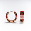 New Fashion Enamel Flower Huggie Hoop Earrings for Women Vintage Boho Circle Small Earrings Statement Jewelry Brincos Gifts