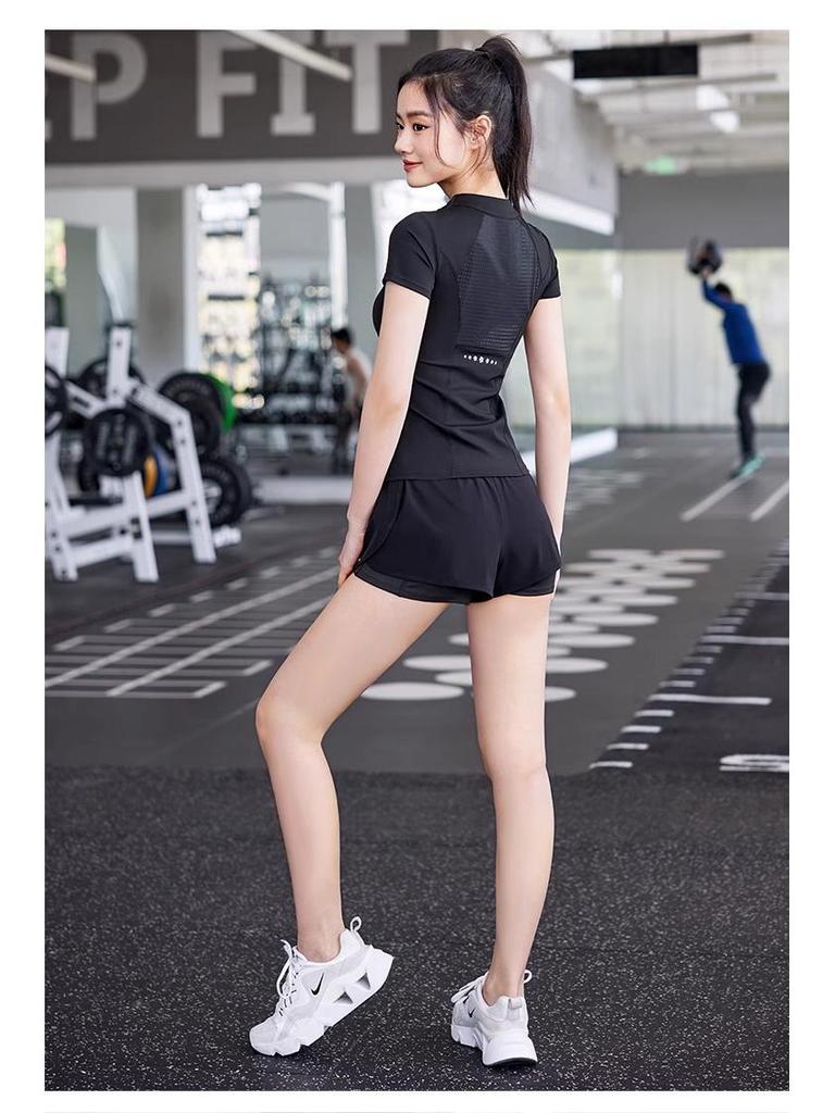 2025 Women's Spring Quick-Dry Sports Set: Short-Sleeve Running, Fitness, Morning Run & Yoga Apparel