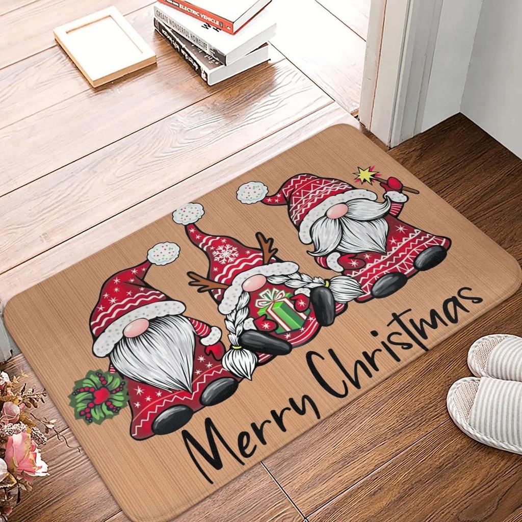 Christmas Gnome Carpet Festive Non-slip Doormat Suitable for Living Room Bedroom Sofa and Entryway Areas Home Decor Rug