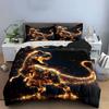 Glowing Dinosaur Artwork Set Multiple Sizes Kid'S And Adults' Bedroom Exquisite 3Pc Bedding Set, Gift