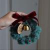 Vintage Green Christmas Tree Hanging Ornament - Cute Ins Aesthetic Bell Car Decor for Wall Auto for Cozy Living  Spaces