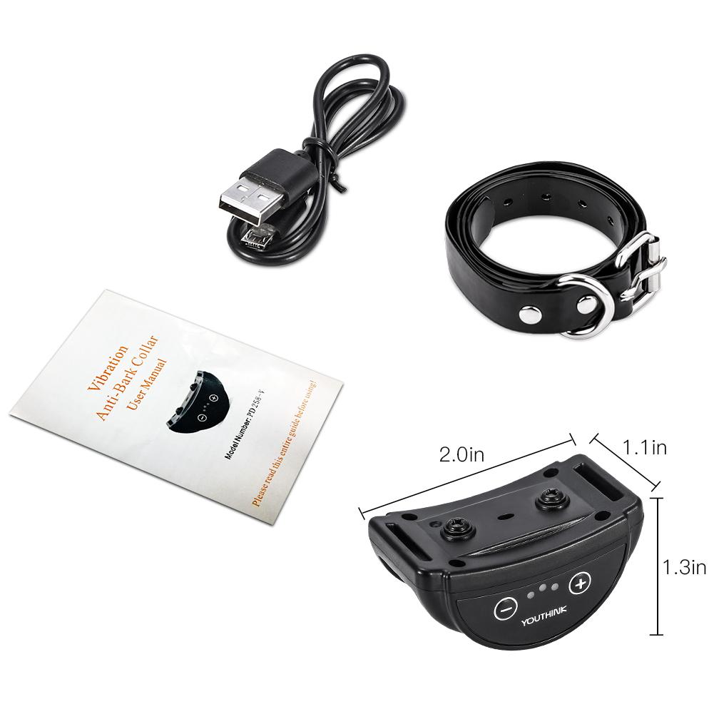 Rechargeable Dog Collar Anti Bark Control Training Stop Barking Vibration Trainer